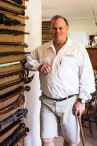 Rob and his much-loved walking sticks