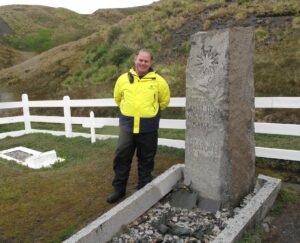 At the grave of Ernest Shackleton