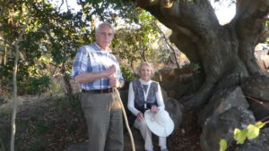 With his wife, Dr Jane Carruthers