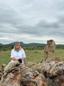 Vicky Brooker works with elephants and loves big cats, like Mica the cheetah, and she’s done so for over four decades.